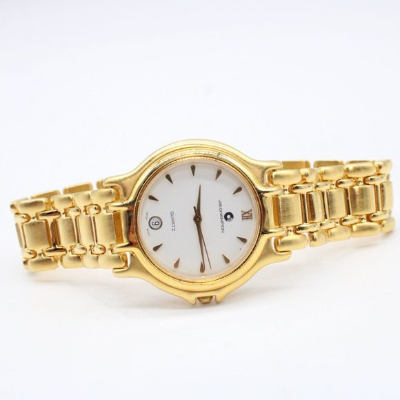 J.B Champion Watch Mens Gold Tone Stainless Steel Classic White Dial Swiss Movt - Picture 5 of 8
